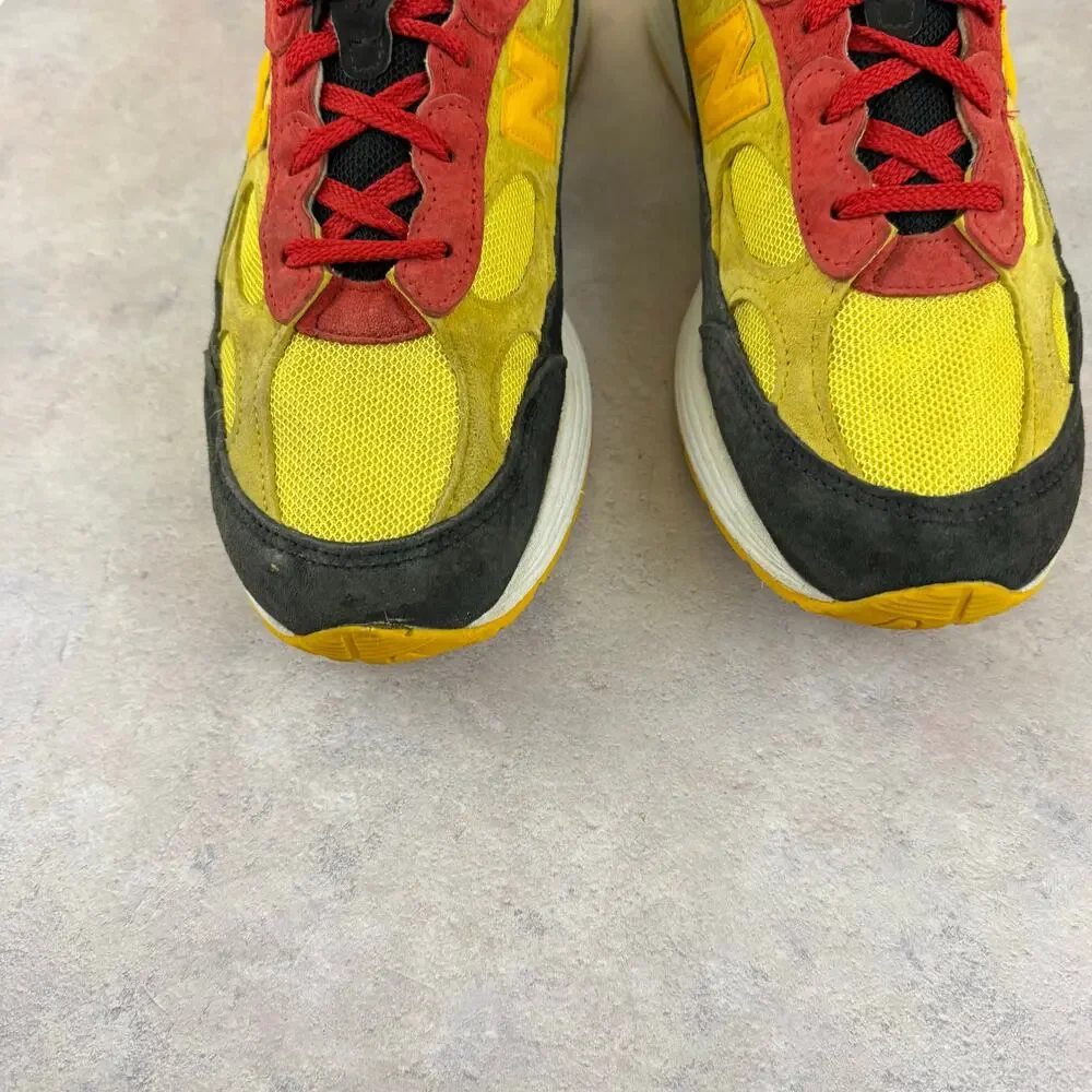 New Balance 992 Atomic Yellow Red Black Size 10 Made In USA M992DM